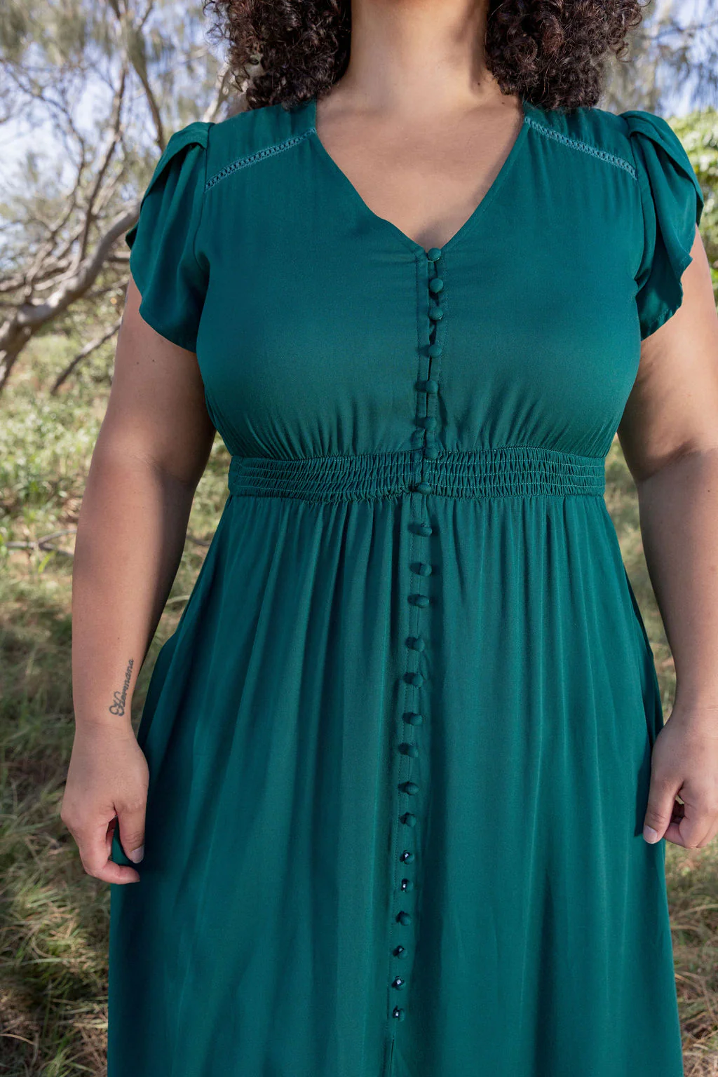 Louisa Maxi Dress in Pine - Image 4