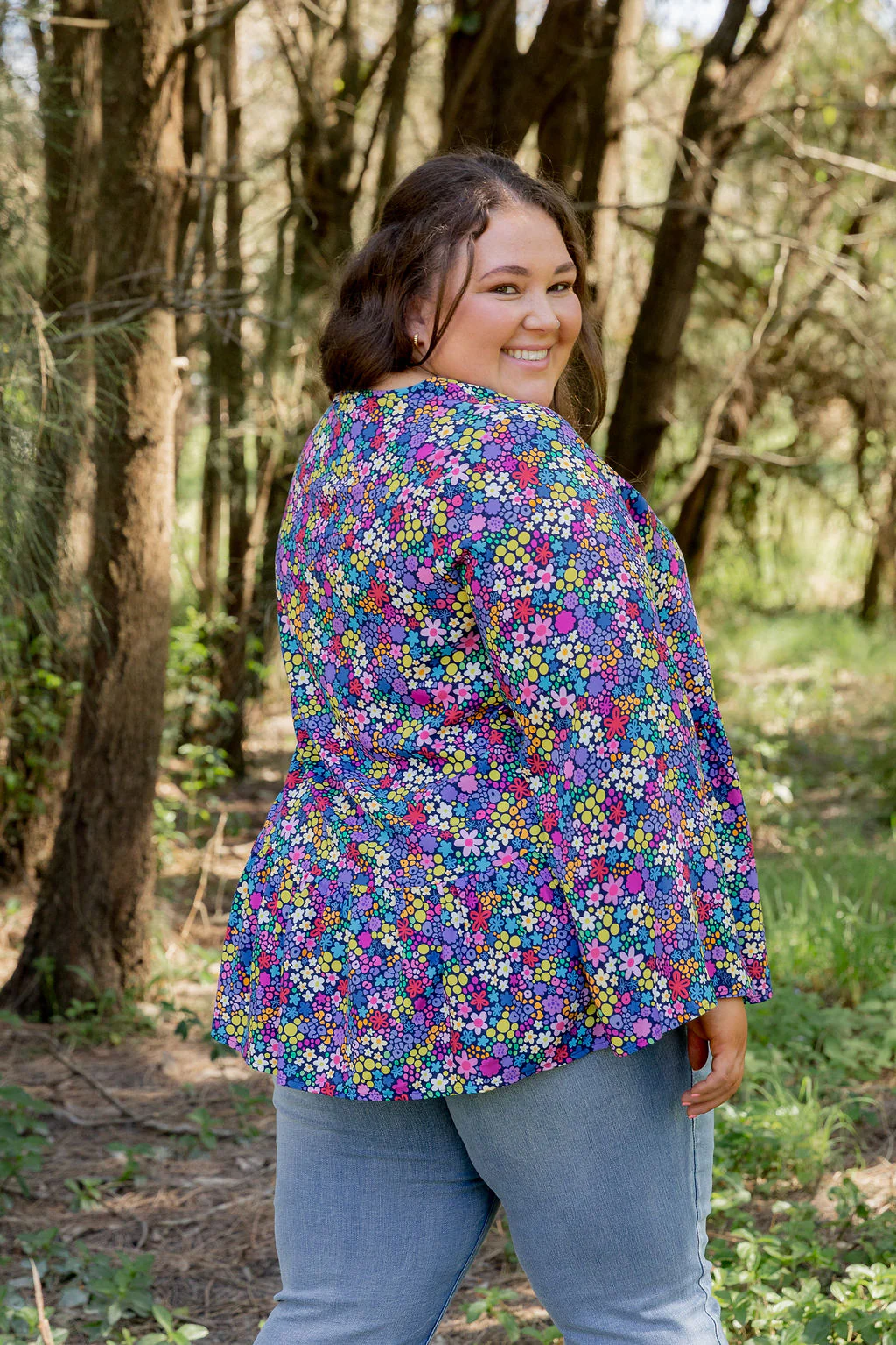 Long Sleeve Peak Top in Ditsy by Kasey Rainbow - Image 11