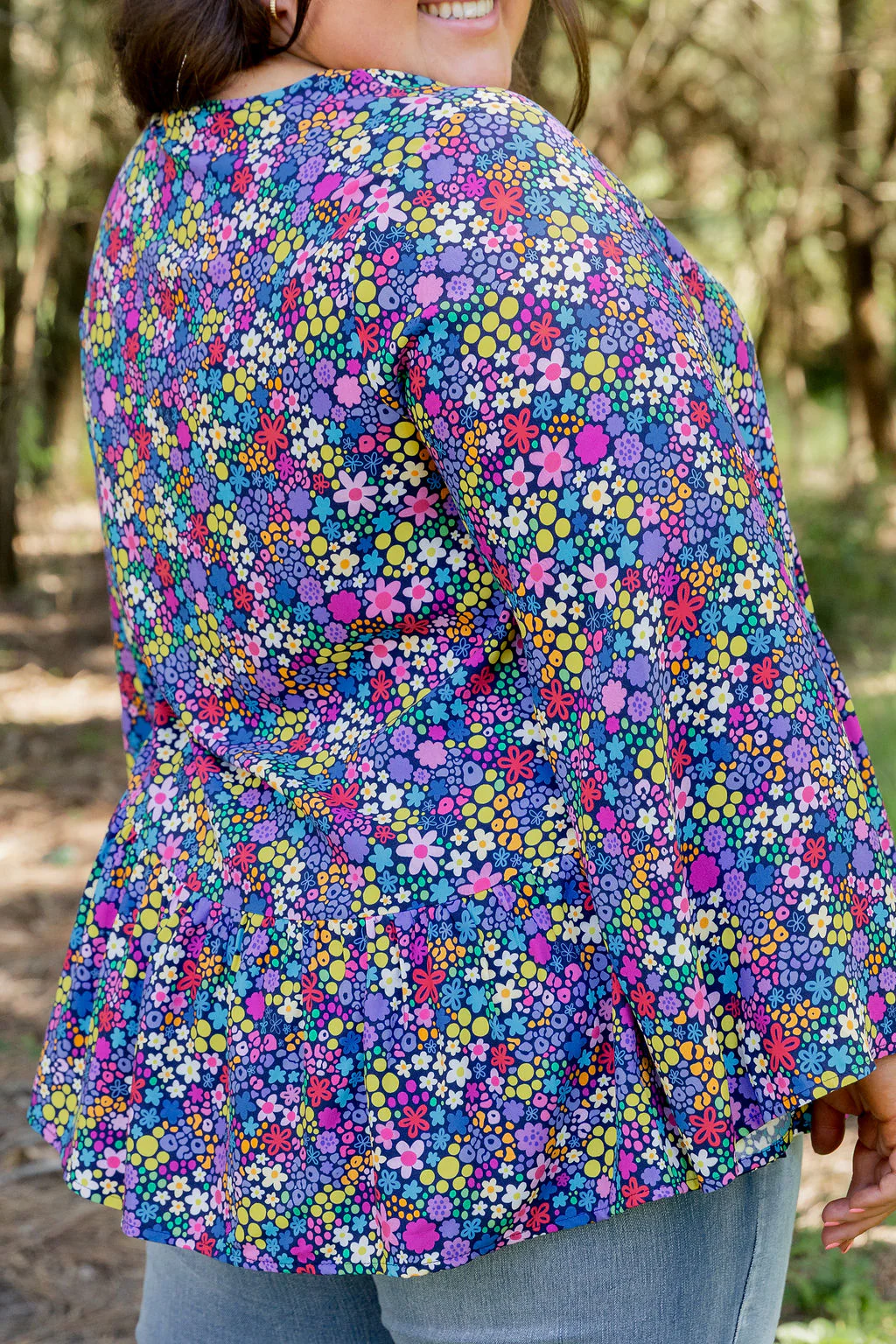 Long Sleeve Peak Top in Ditsy by Kasey Rainbow - Image 12