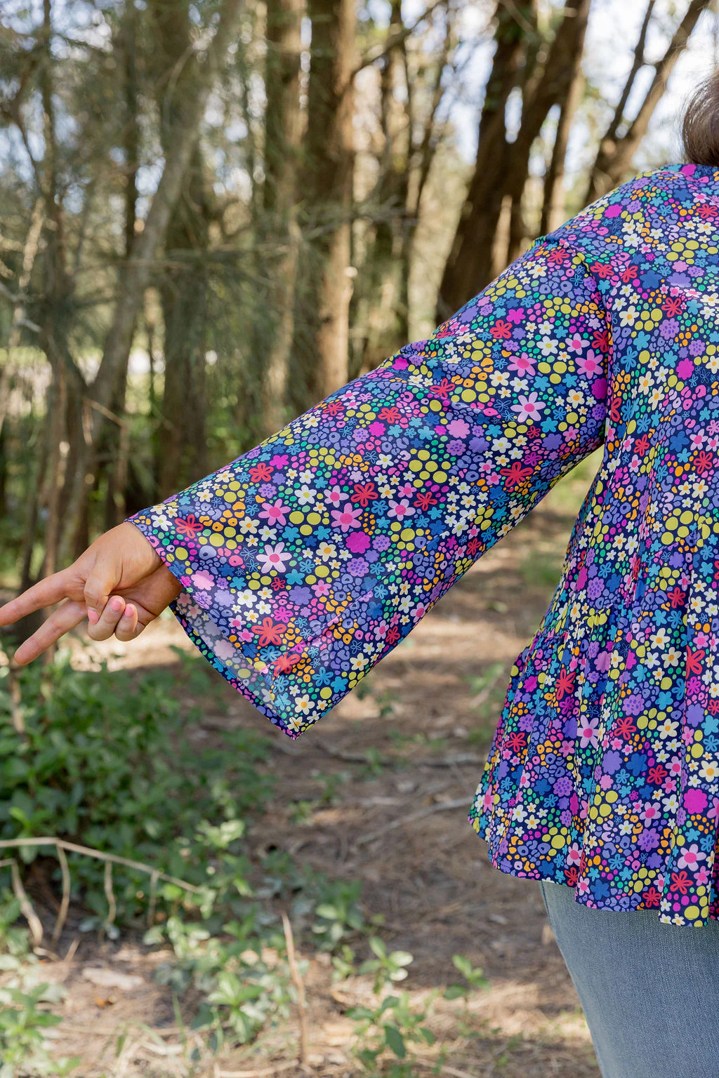 Long Sleeve Peak Top in Ditsy by Kasey Rainbow - Image 5