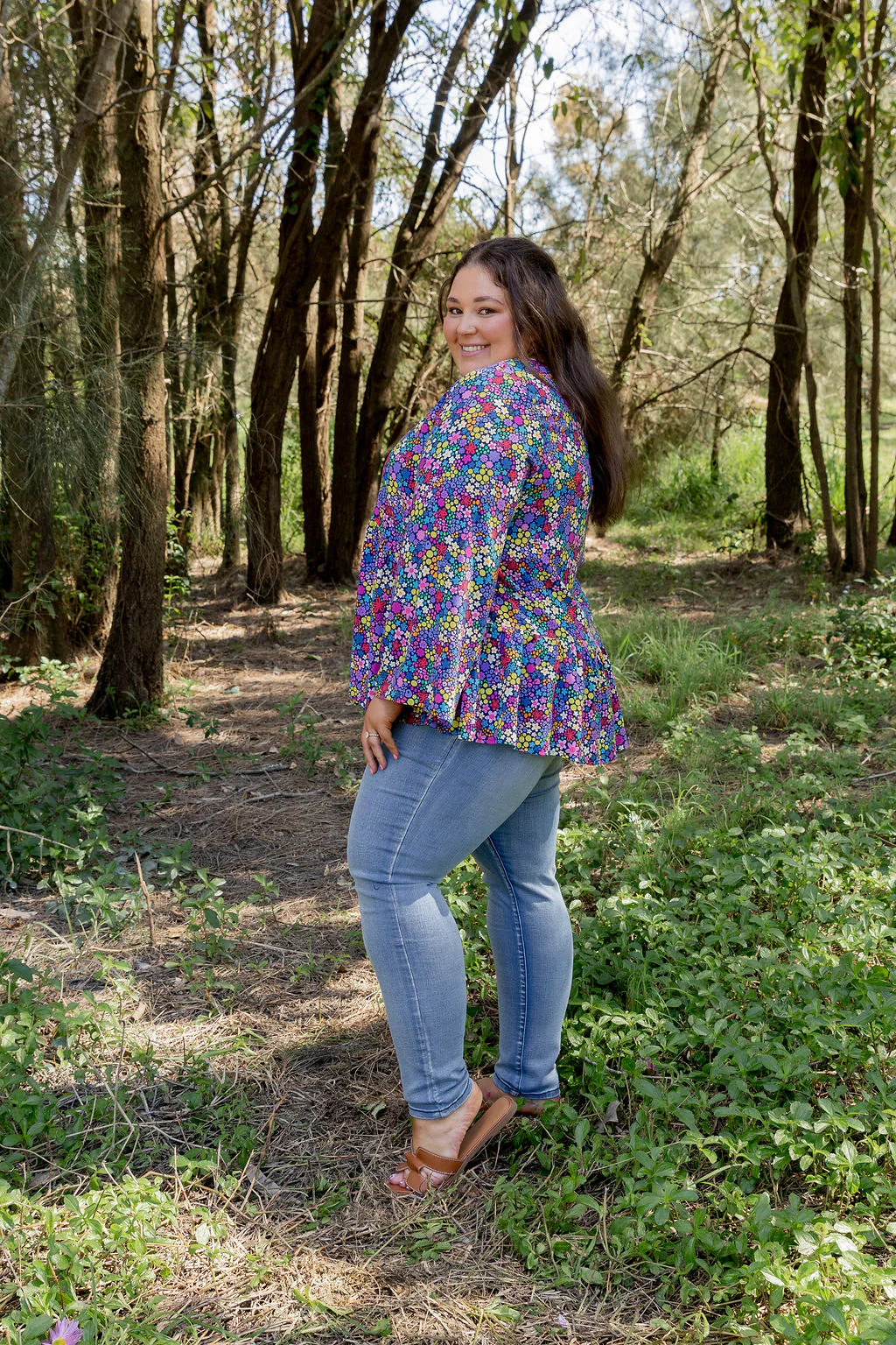 Long Sleeve Peak Top in Ditsy by Kasey Rainbow - Image 8
