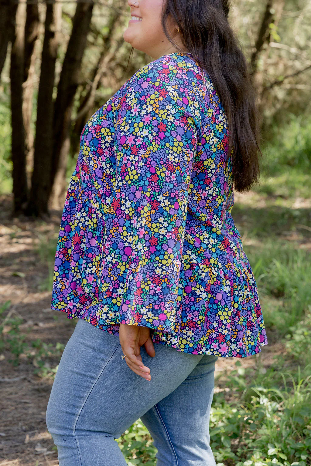Long Sleeve Peak Top in Ditsy by Kasey Rainbow - Image 9