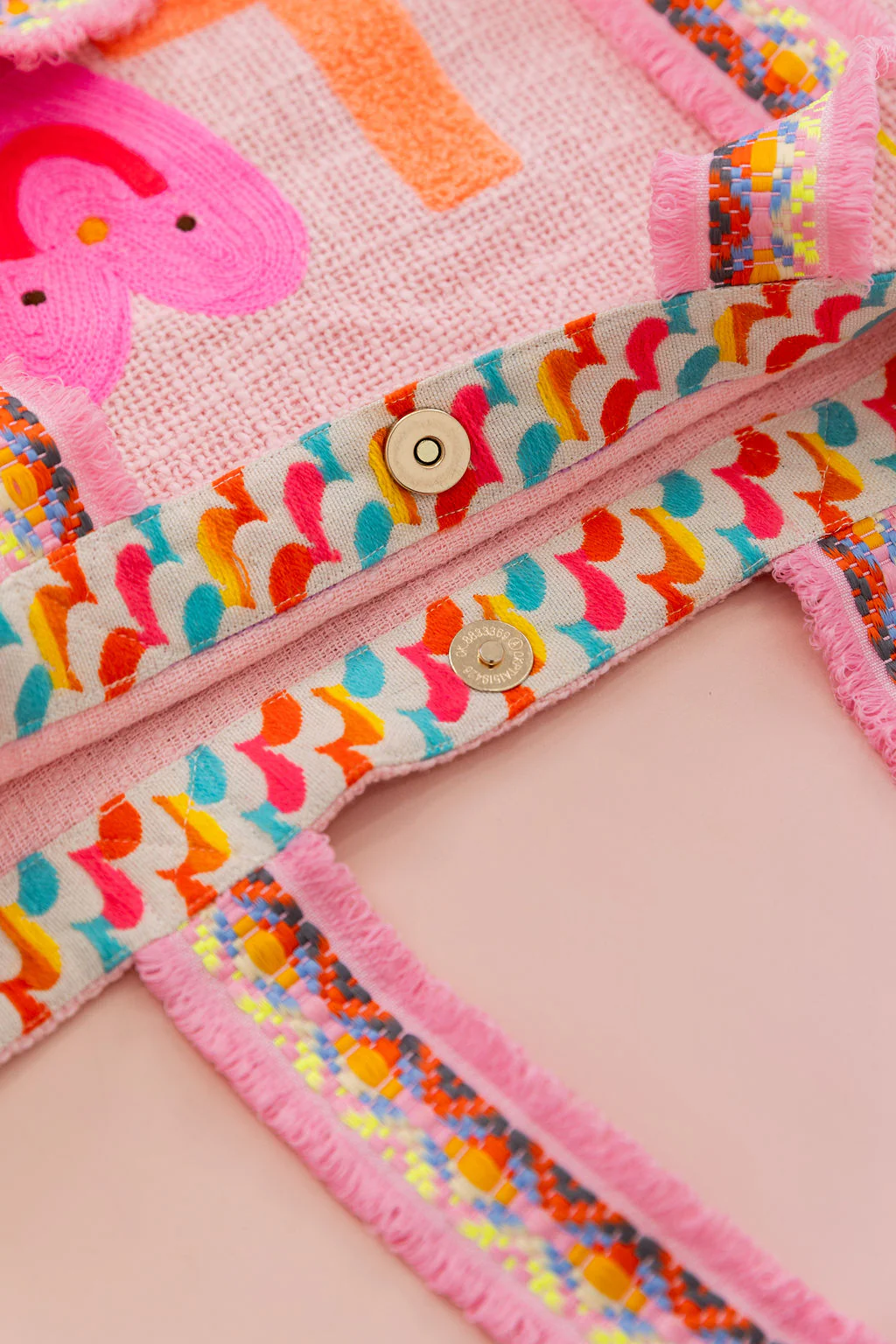 Love Pink Woven Tote Bag - Image 2