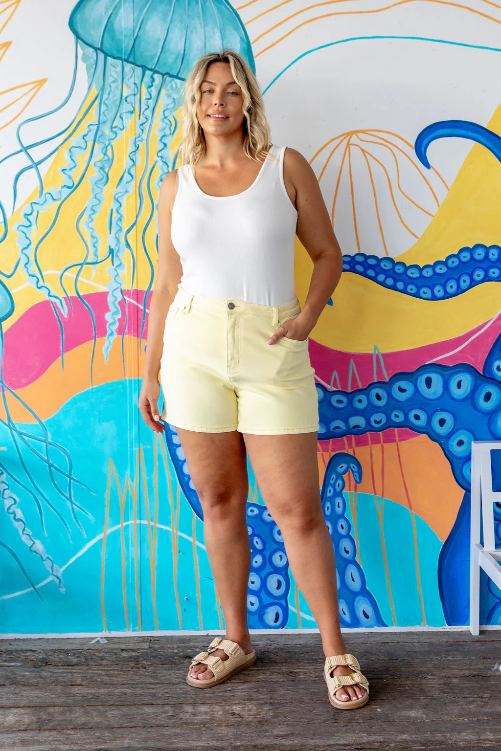 Lucas Denim Short in Lemon Butter - Image 6