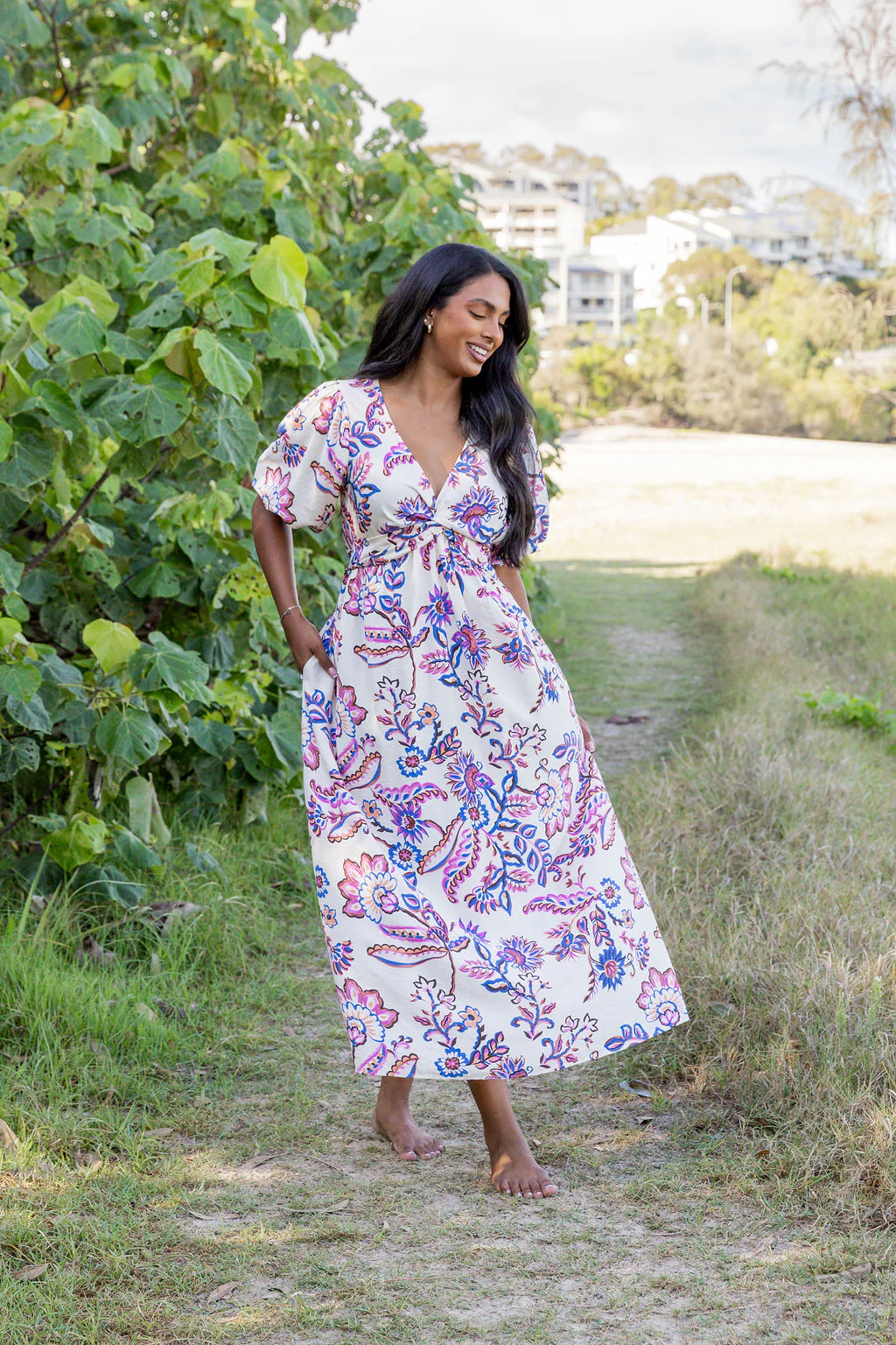 Lucinda Maxi Dress in Floral Paint - Image 10