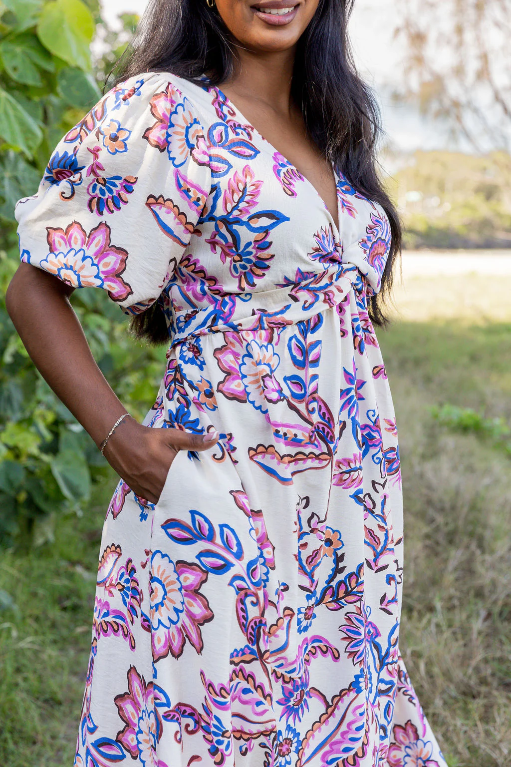 Lucinda Maxi Dress in Floral Paint - Image 3