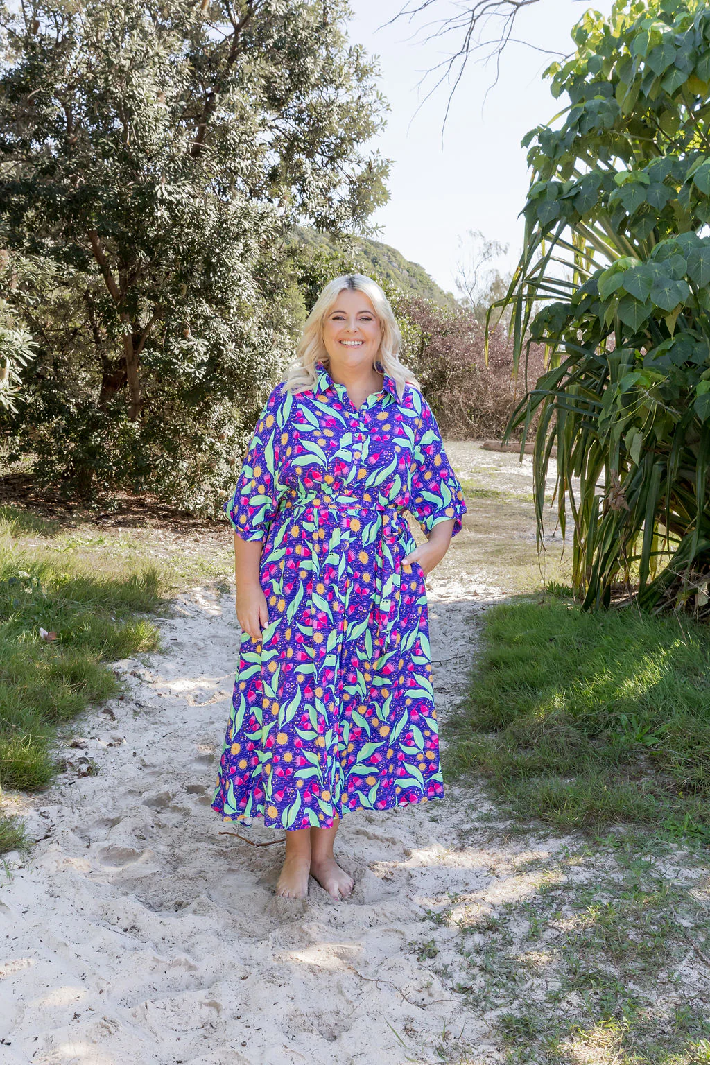 Maddy Midi Dress in Gumnuts - Image 3