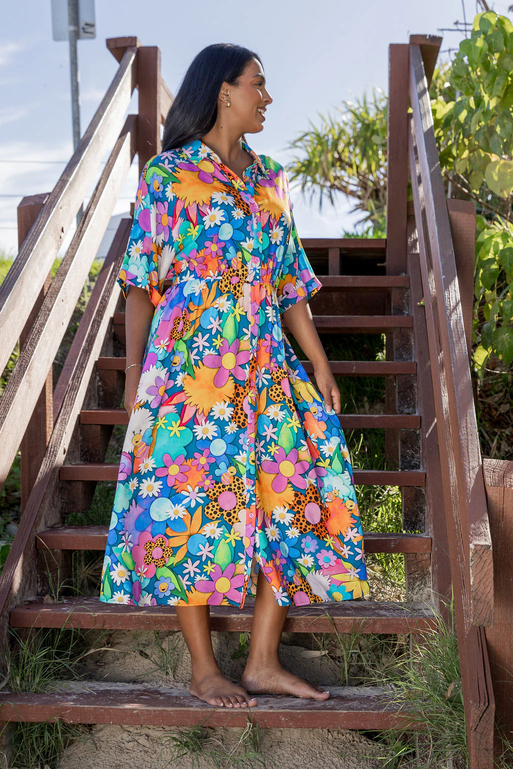 Maddy Midi Dress in Kutopia Floral by Kasey Rainbow - Image 14