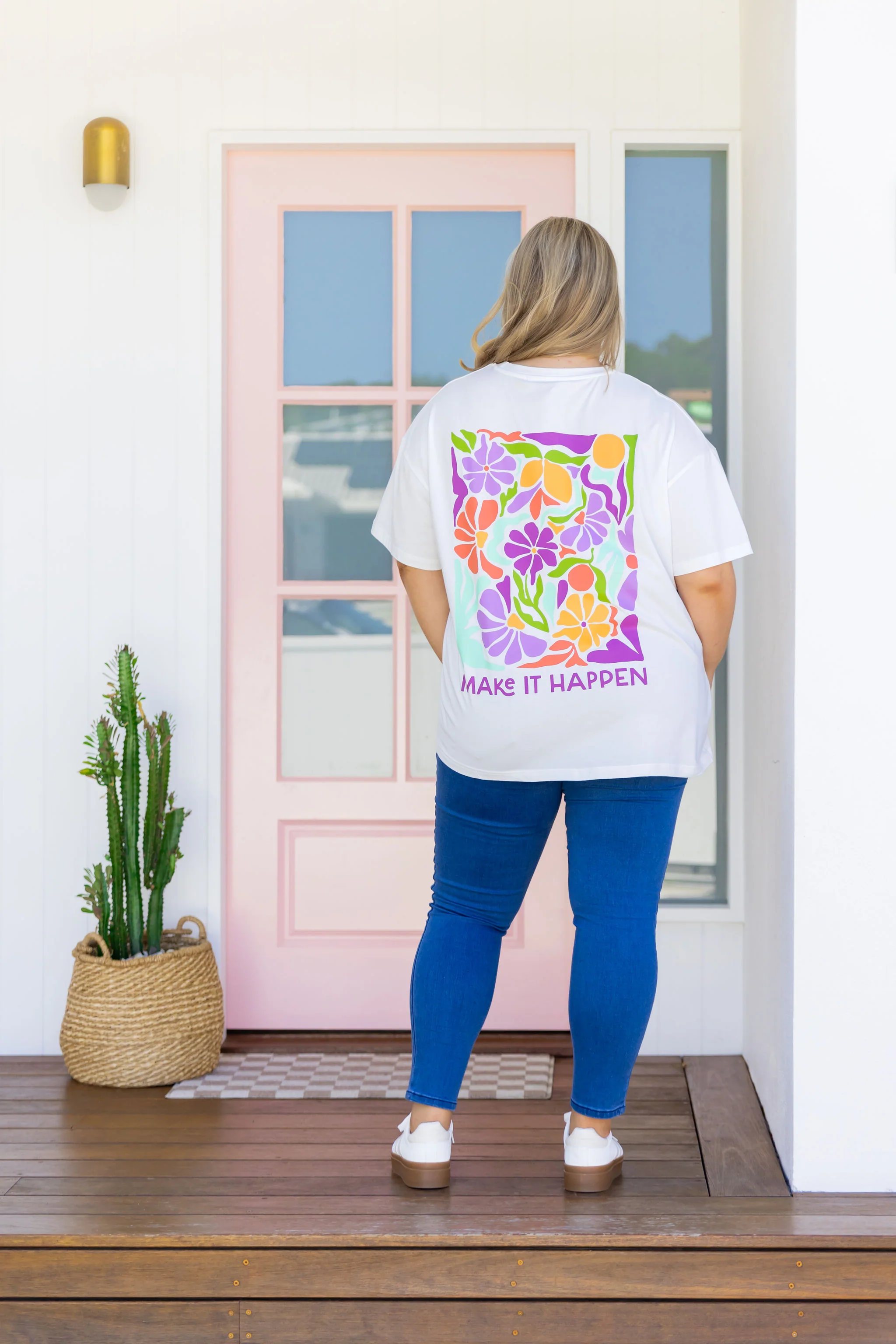 Make it Happen Tee in White - Image 7
