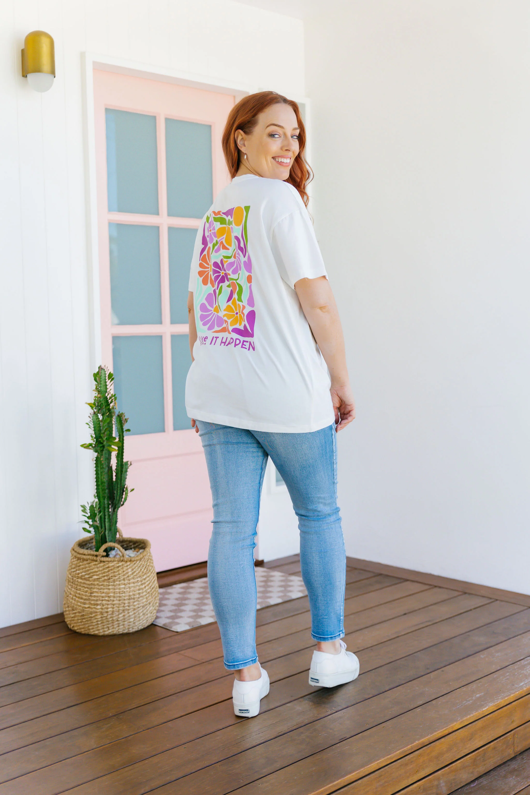 Make it Happen Tee in White - Image 9