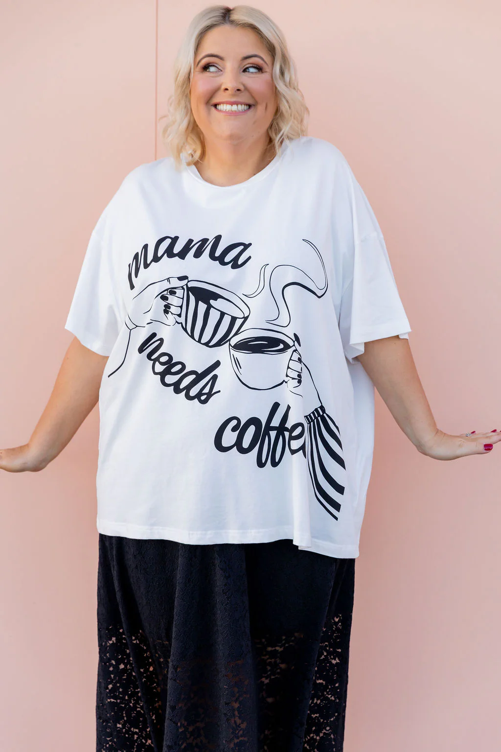 Mamma Needs Coffee Tee in White - Image 20