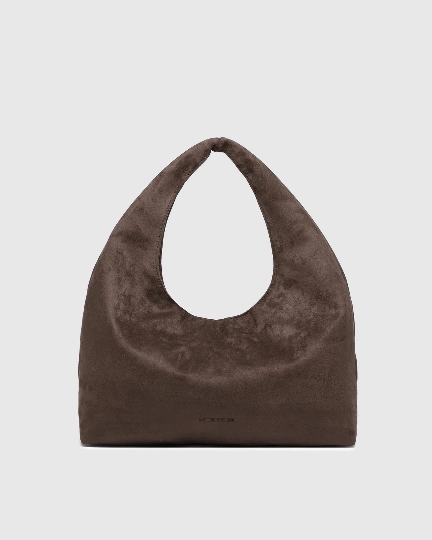 Manaco Shoulder Bag in Suede Choc by Louenhide