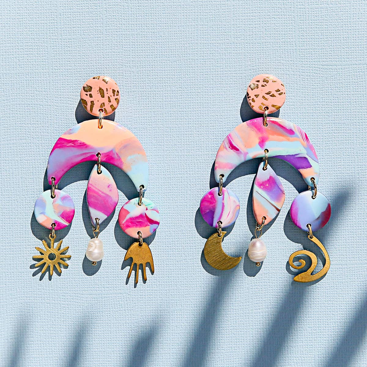 Marbled Statement Earrings - Image 2
