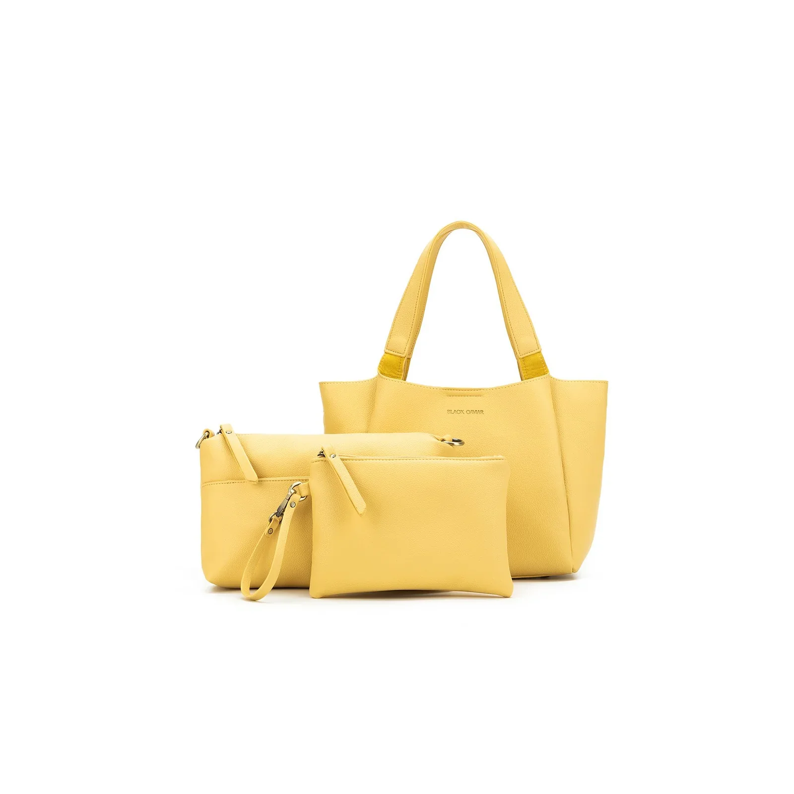 Mini Evelyn Butter 3 Piece Hobo Tote by Black Caviar