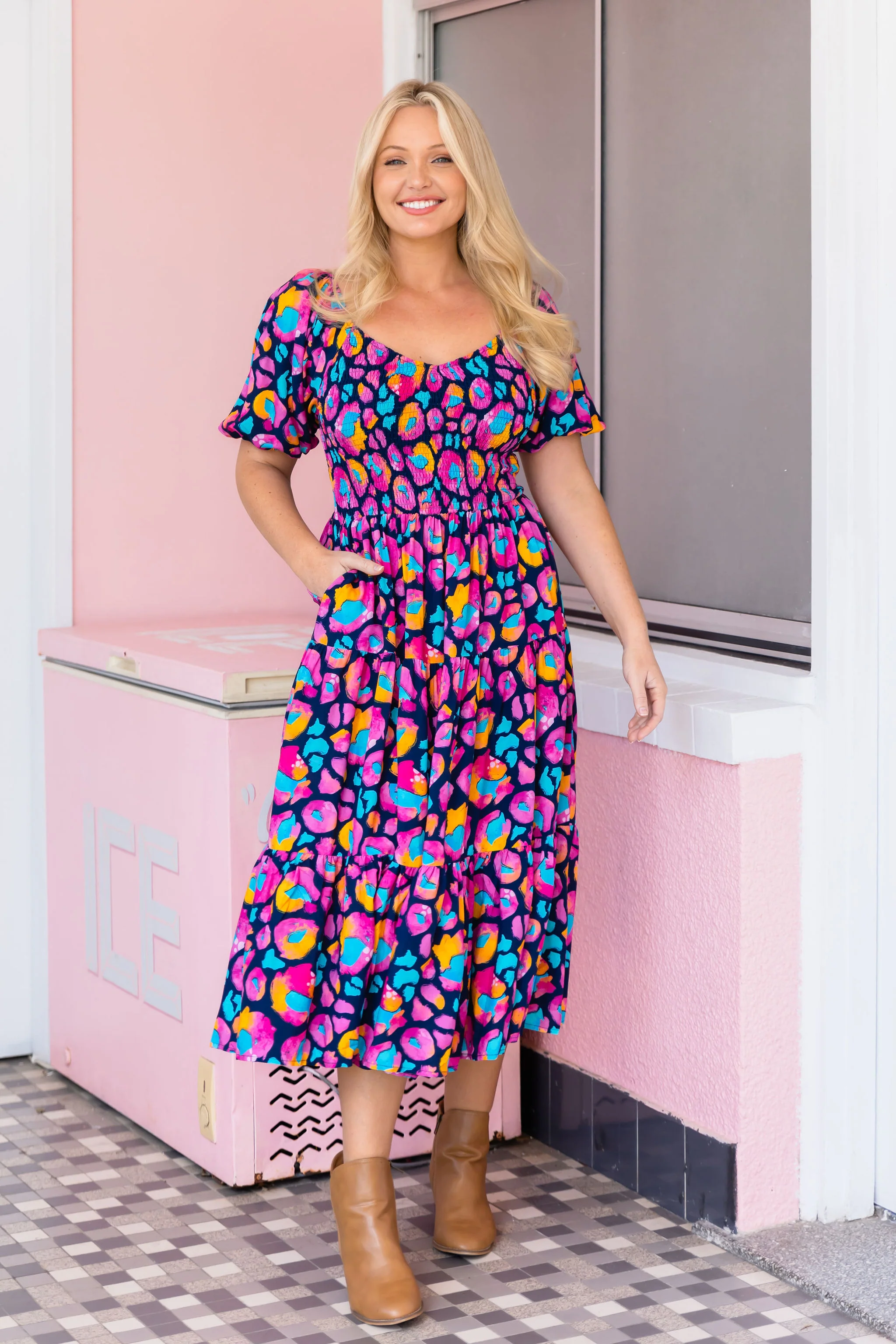 Peri Dress in Magenta Leopard by Kasey Rainbow - Image 14