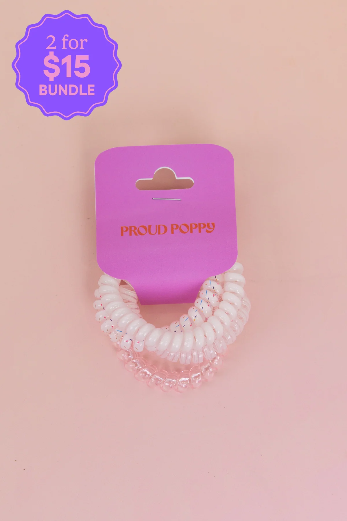 Pink Coil Hair Ties – 4 Pack - Image 2