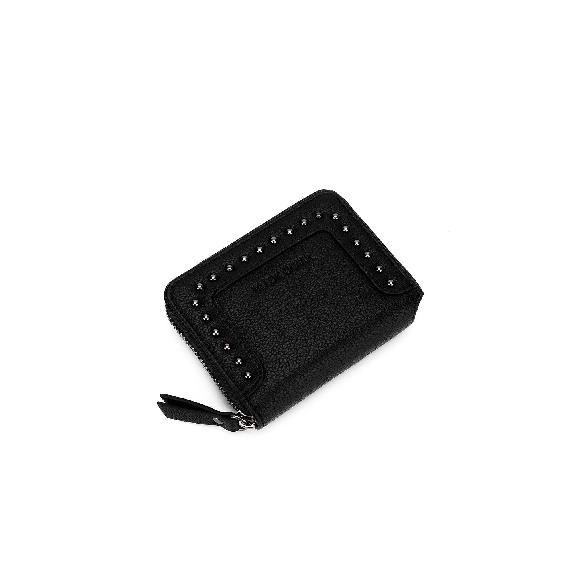 Rebel Black Studded Mini Wallet by Black Caviar - Image 4