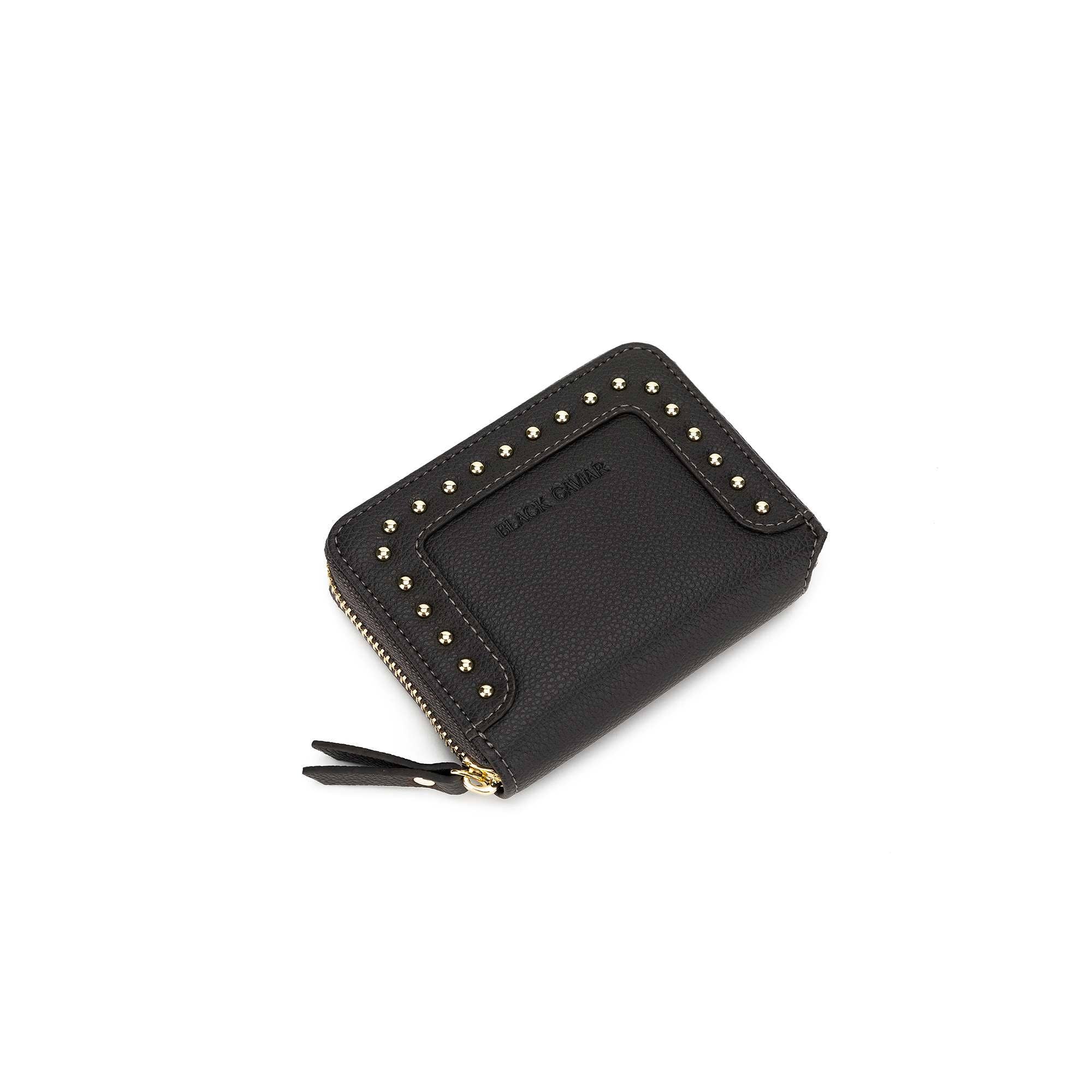 Rebel Grey Studded Mini Wallet by Black Caviar - Image 4