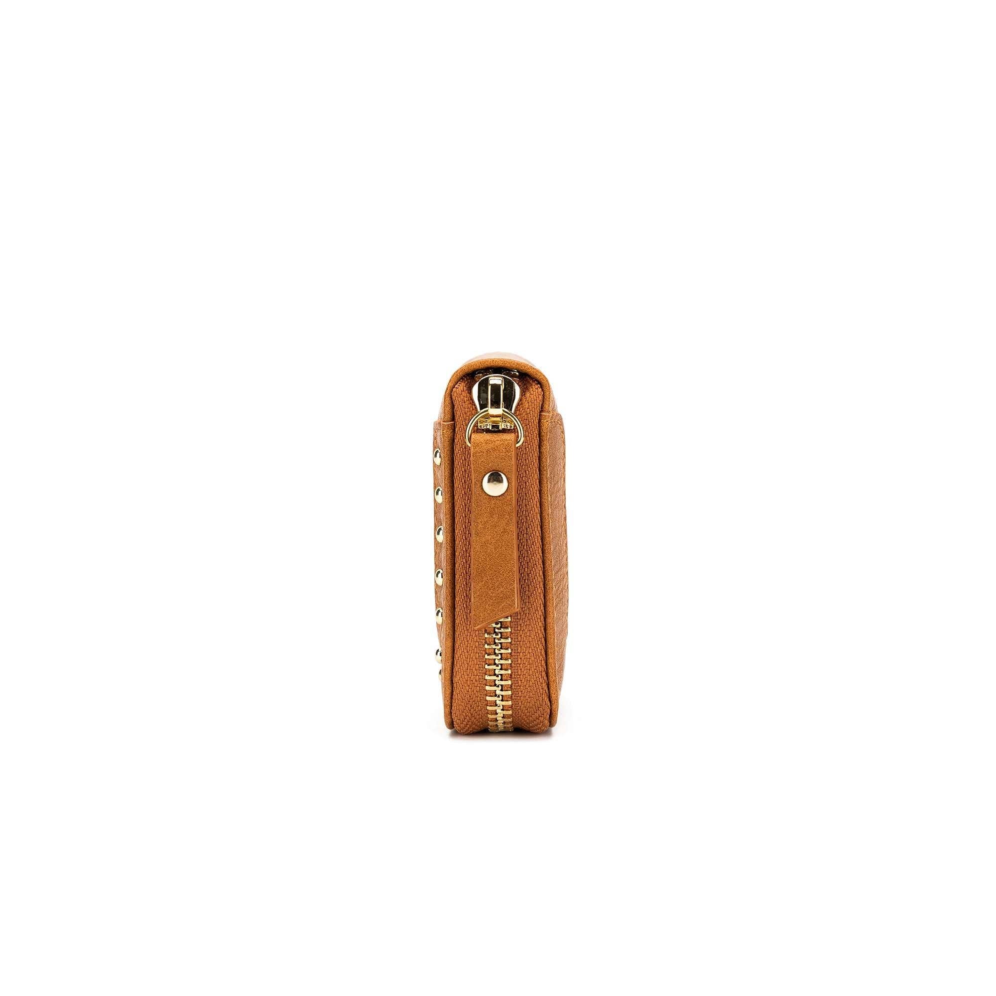 Rebel Tan Studded Mini Wallet by Black Caviar - Image 3