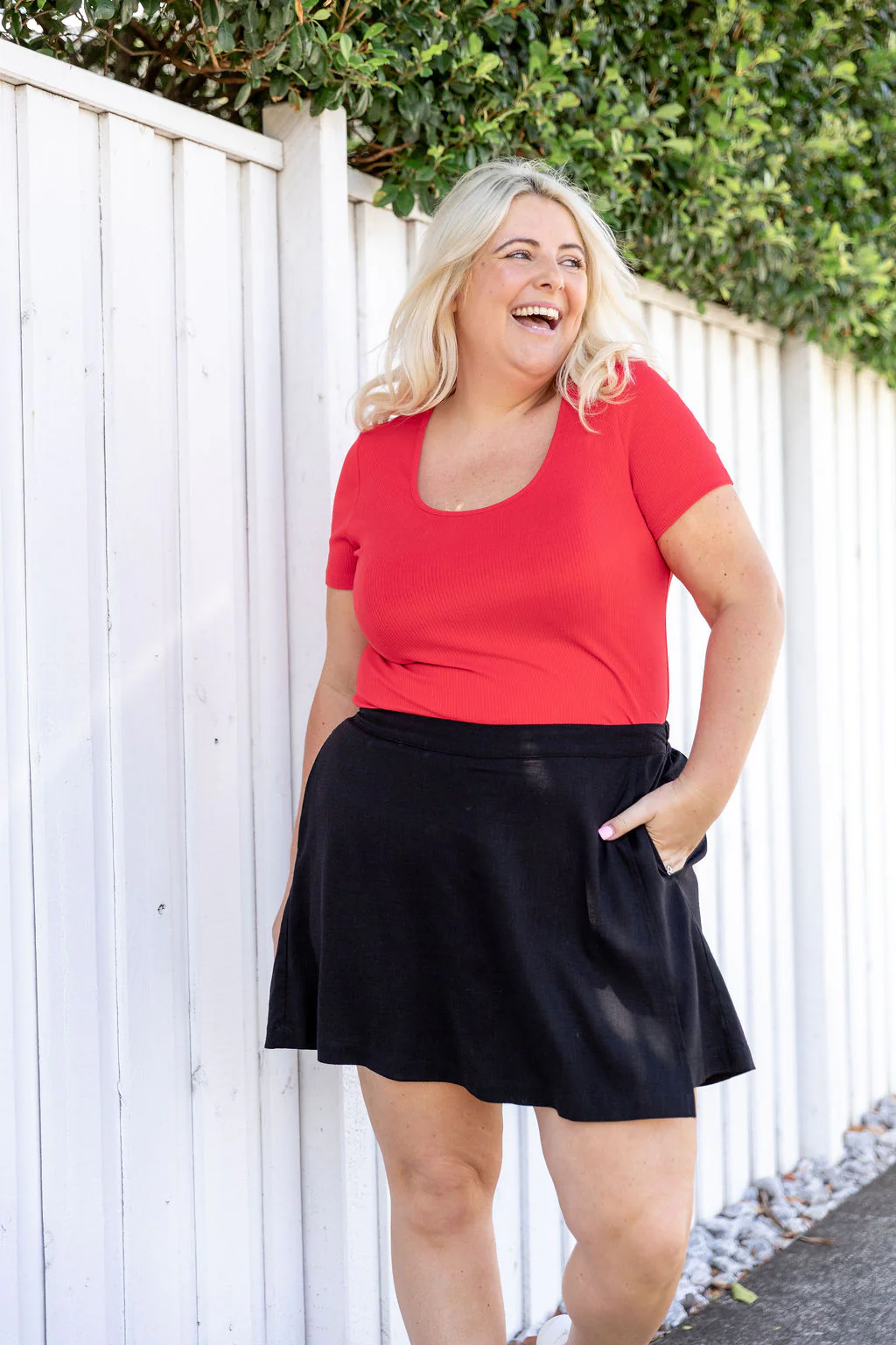 Samara Linen Blend Skort in Black