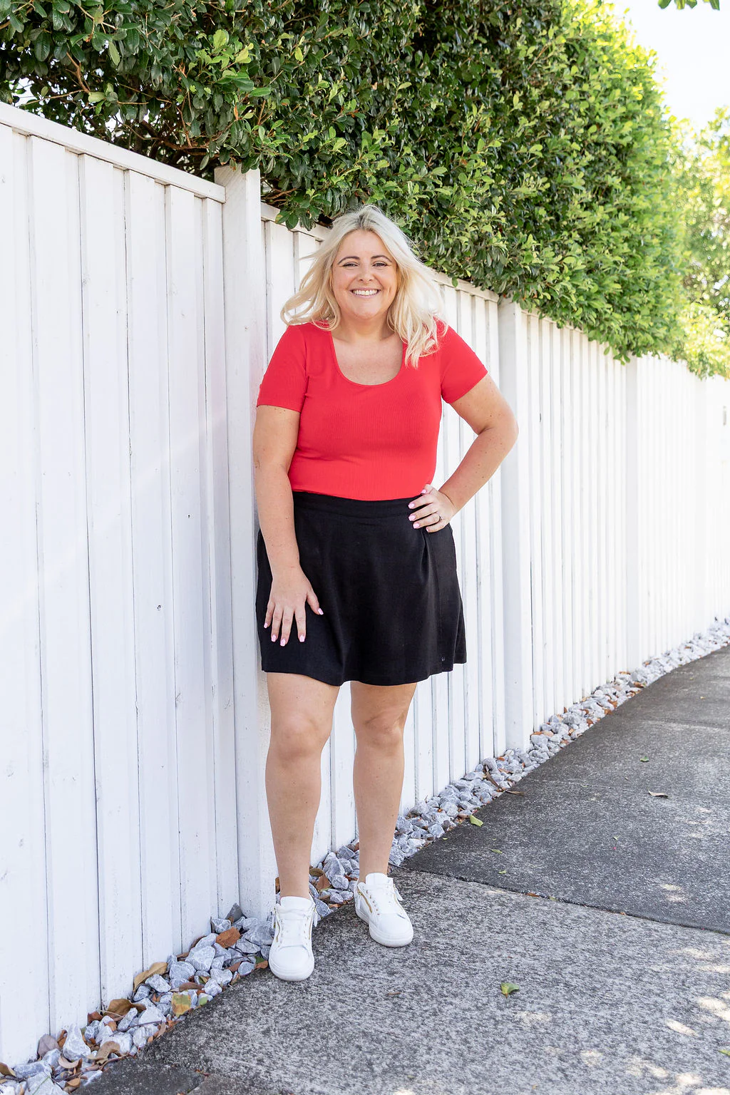 Samara Linen Blend Skort in Black - Image 2