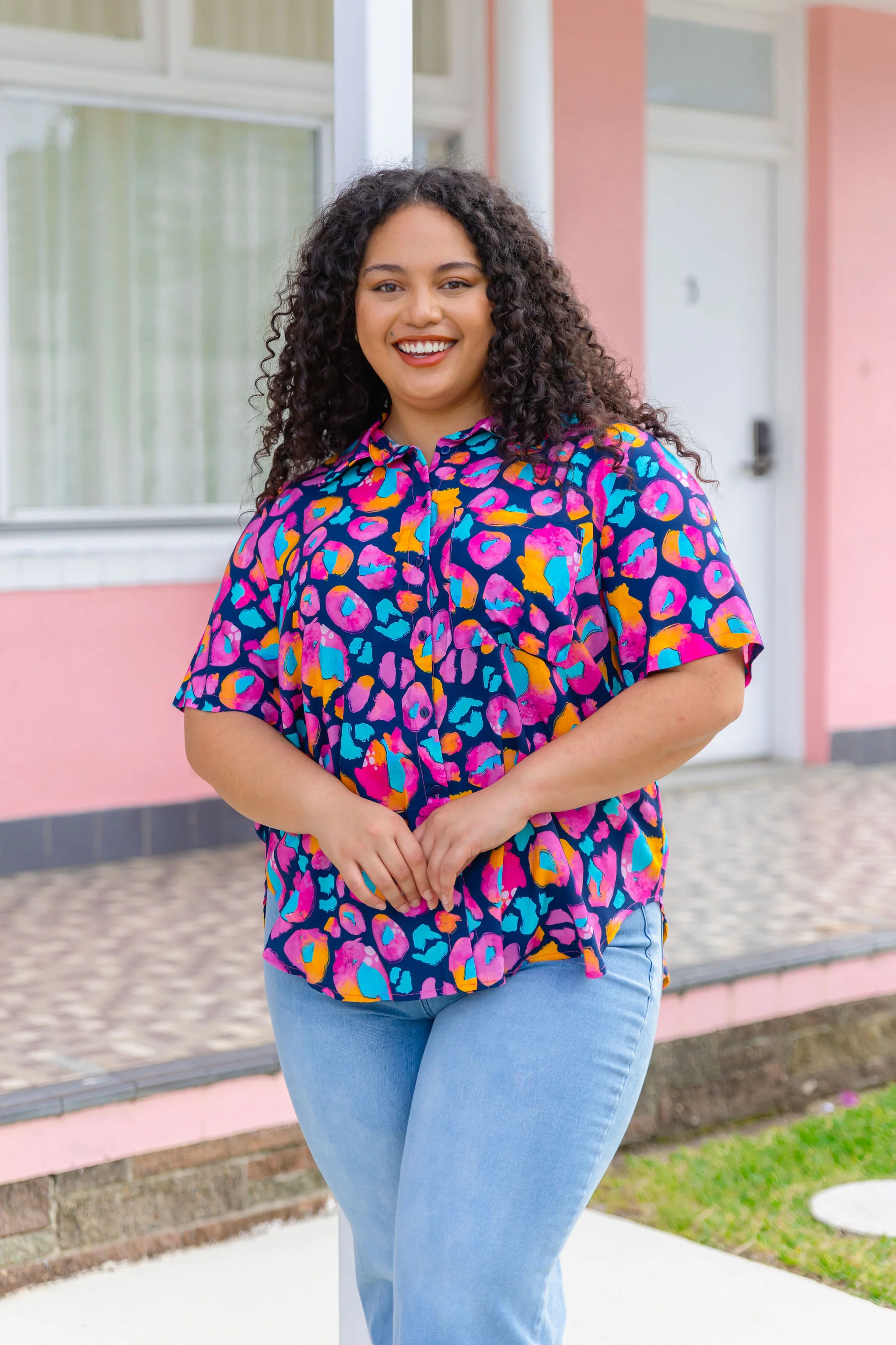 Samara Shirt in Magenta Leopard by Kasey Rainbow - Image 6