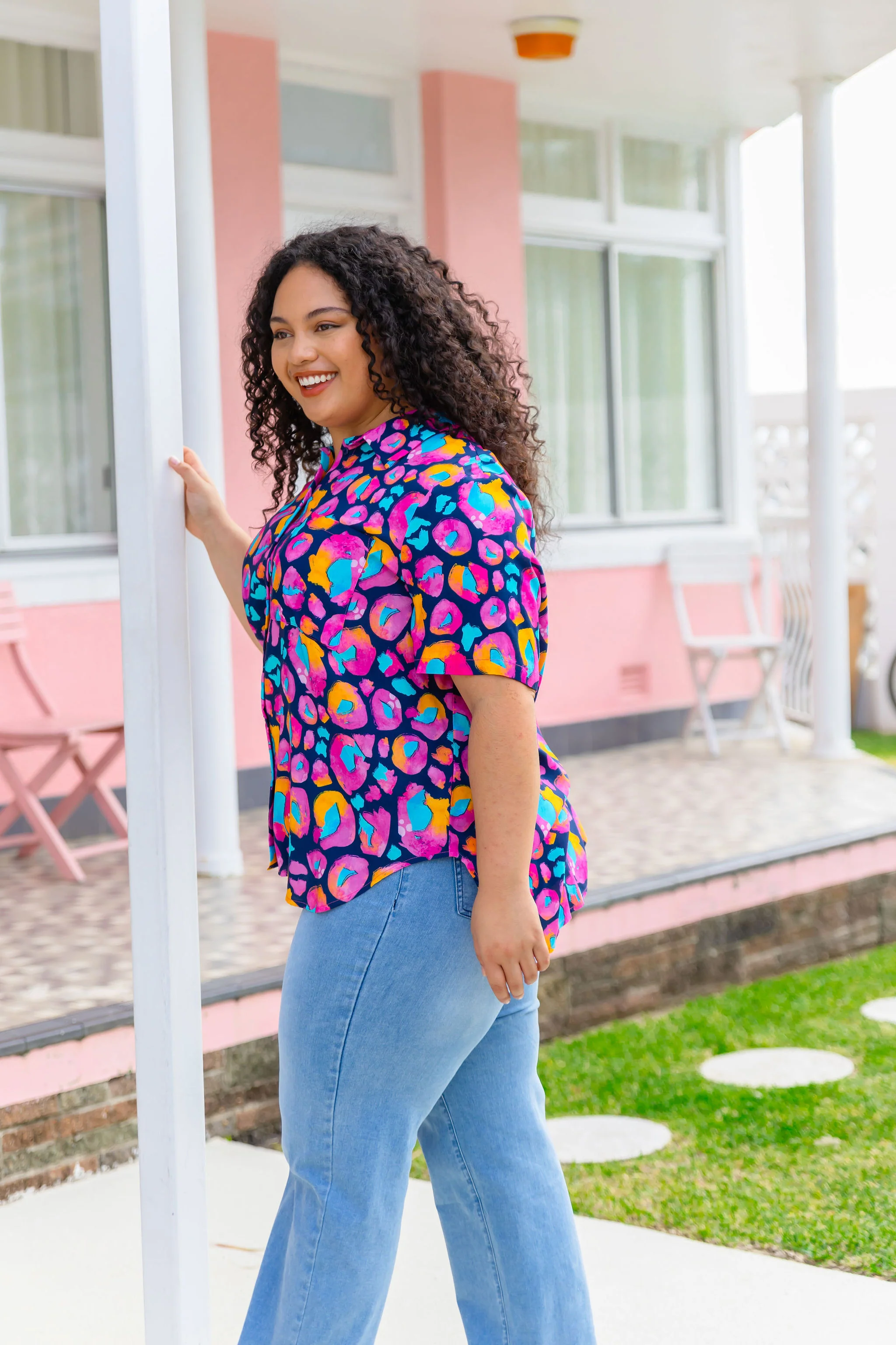 Samara Shirt in Magenta Leopard by Kasey Rainbow - Image 8