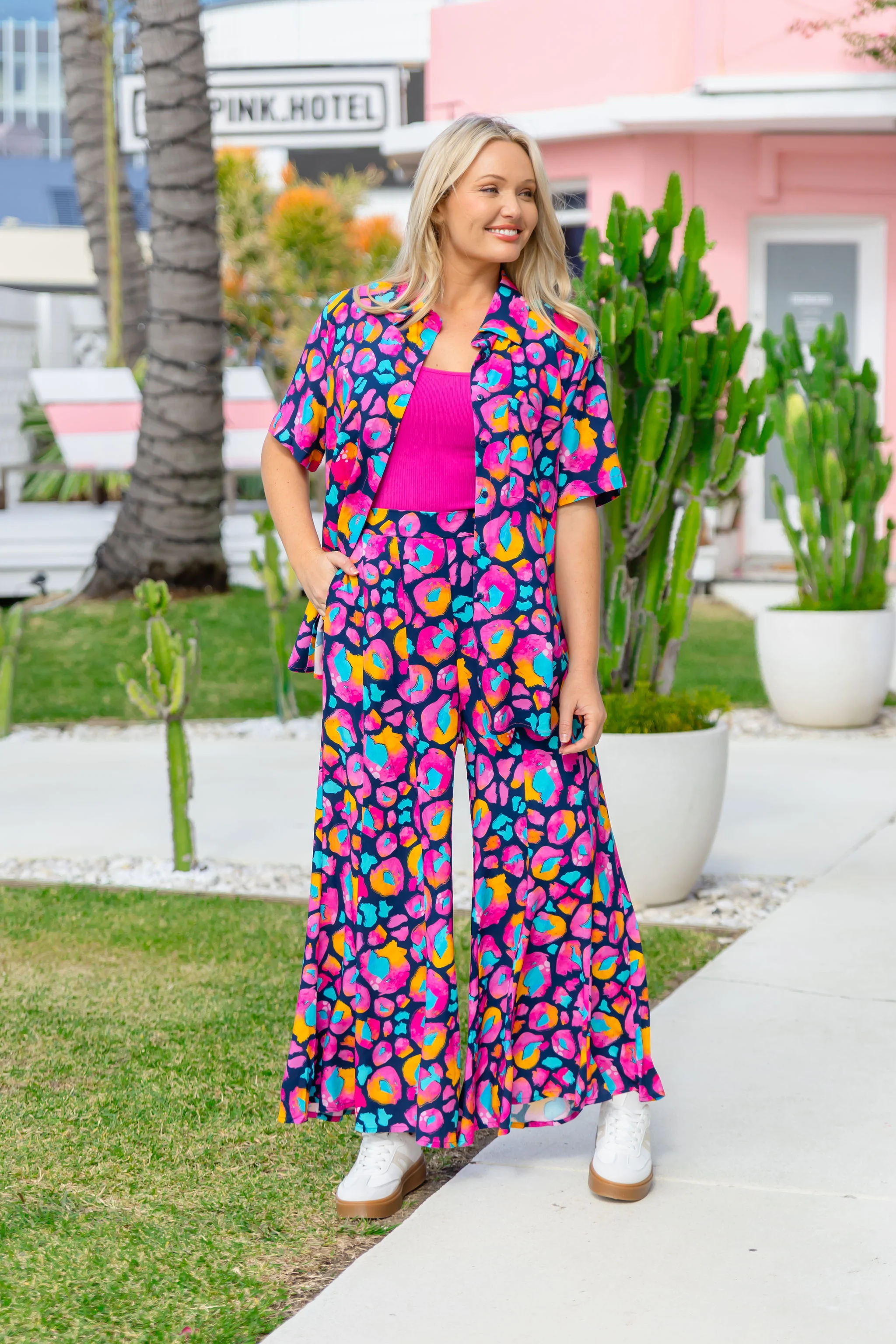 Zelda Pants in Magenta Leopard by Kasey Rainbow - Image 4
