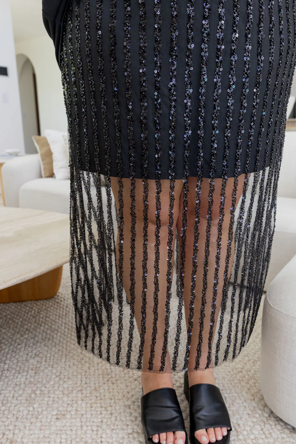Zena Embellished Skirt in Black - Image 4